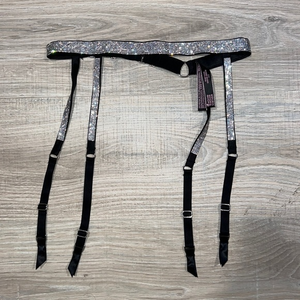 Victoria’s Secret Shine strap black very‎ sexy garter belt